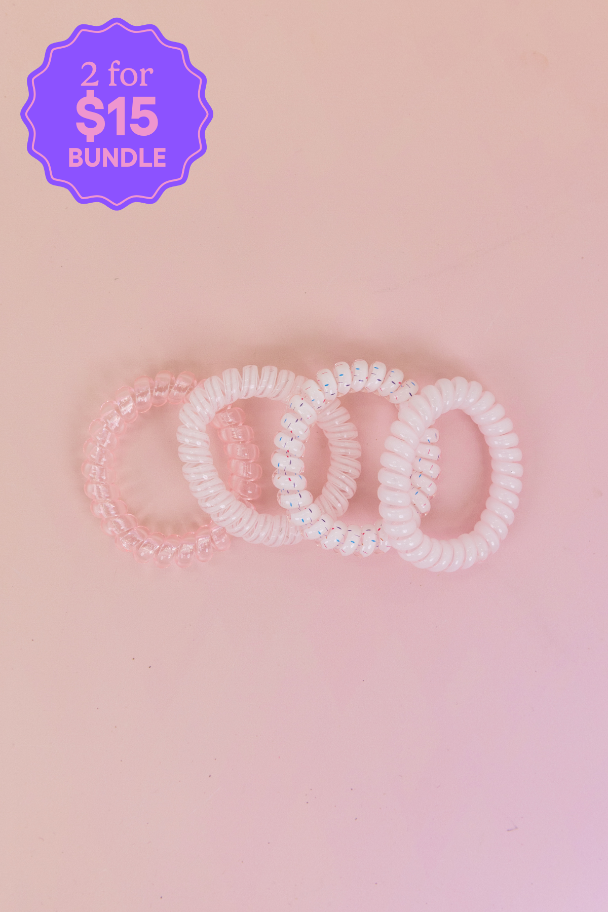 Pink Coil Hair Ties – 4 Pack