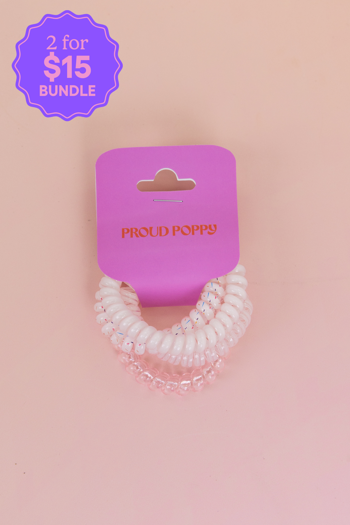 Pink Coil Hair Ties – 4 Pack