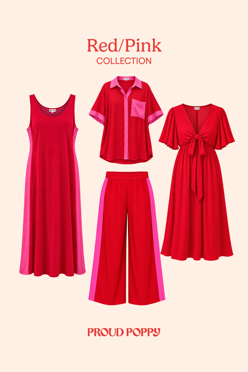 Phoebe Maxi Dress in Red/Pink