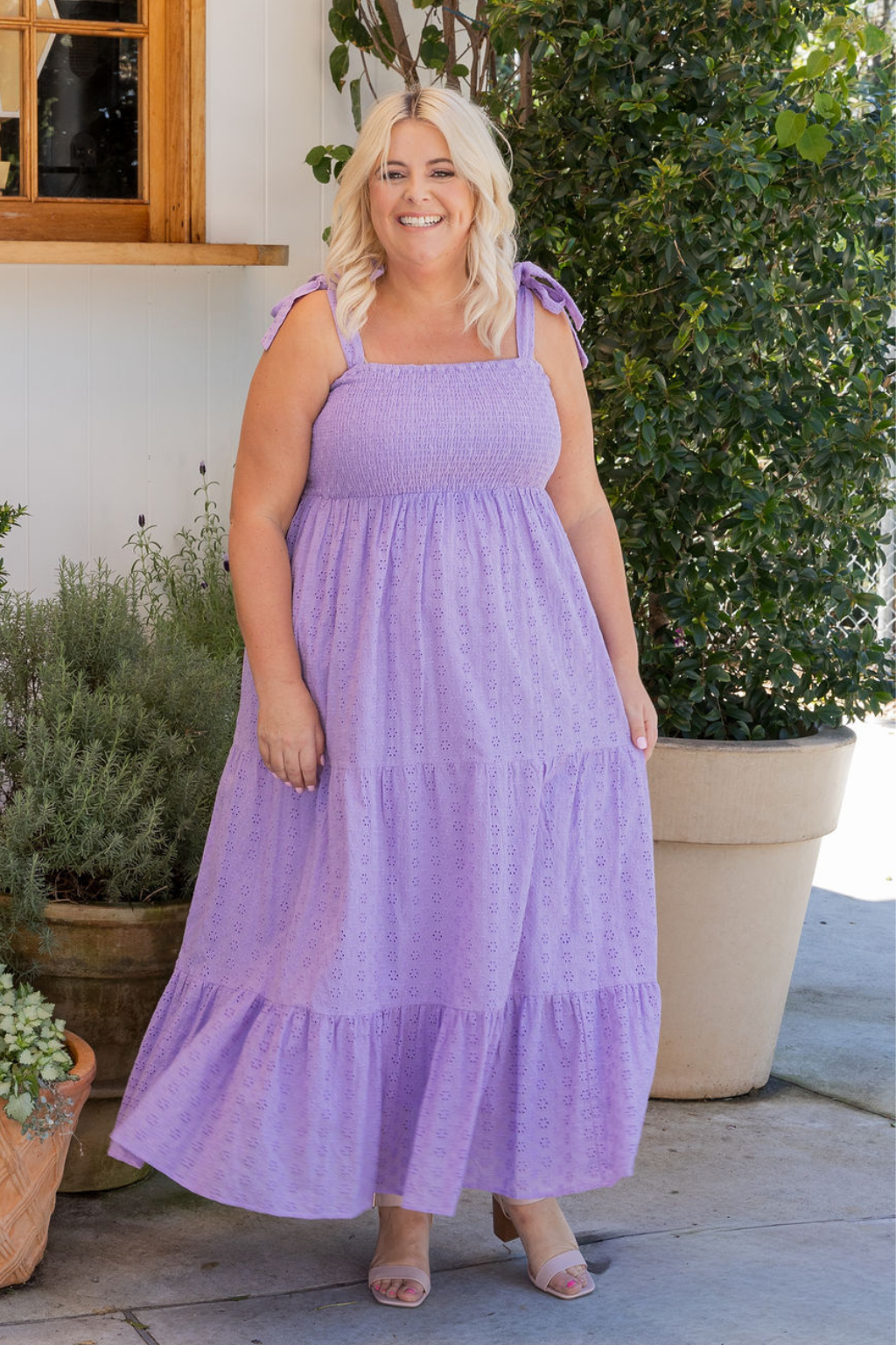 Tiana Maxi Dress in Lilac Broderie Anglaise – Proud Poppy Clothing