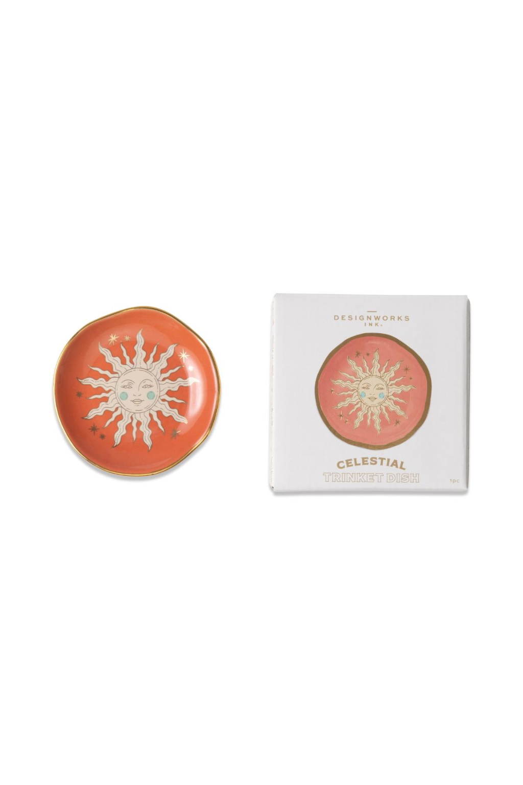 Celestial Ceramic Trinket Dish - Terracotta Sun