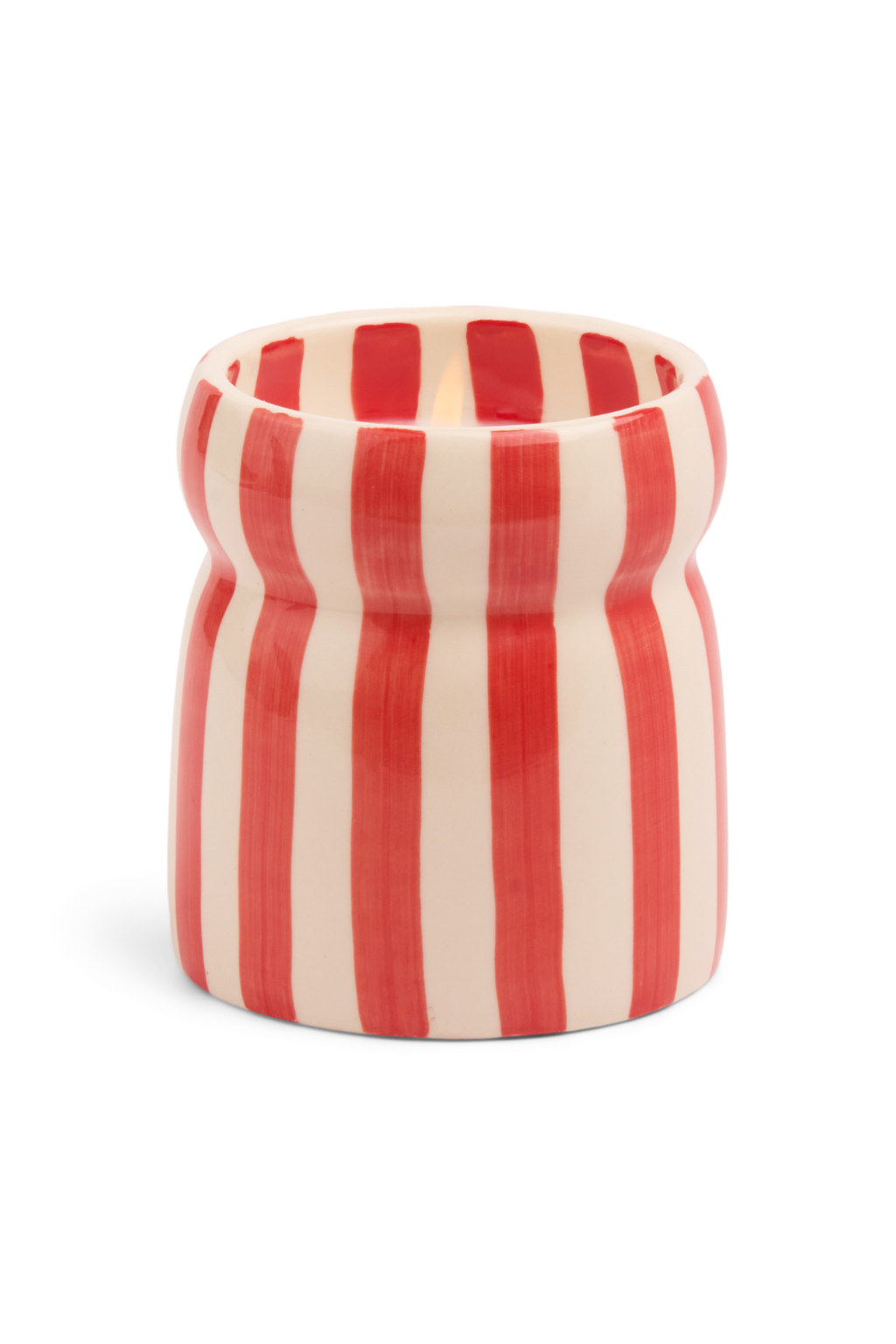 Cabana 6.5oz/184g Red Stripped Ceramic Candle