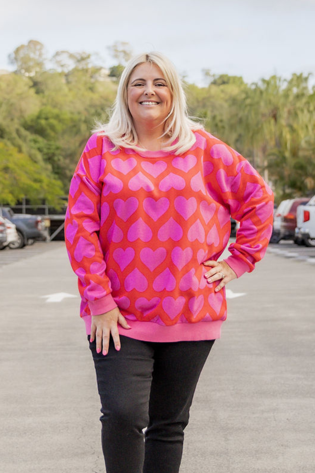 Harper Sweater in Maxi Hearts
