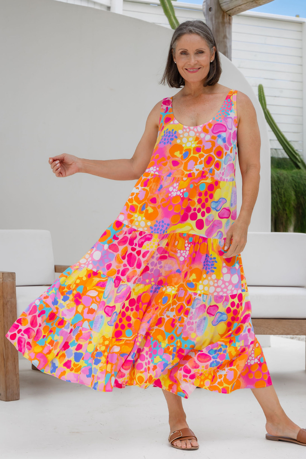 chinese dress ladies Clemence Maternity Summer Maxi Dress in Cross Print  Angel Maternity  Australia