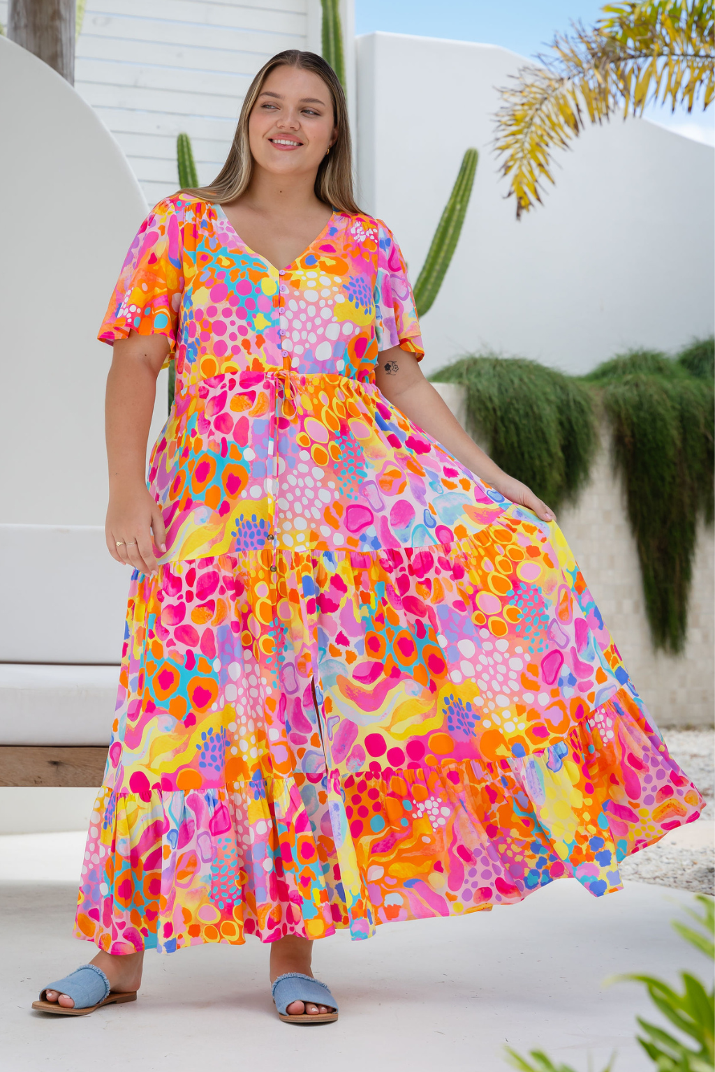 Bonnie Maxi Dress in Tequila Sunrise by Kasey Rainbow