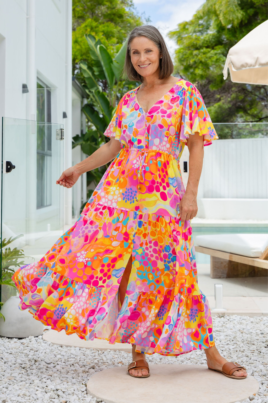 Bonnie Maxi Dress in Tequila Sunrise by Kasey Rainbow