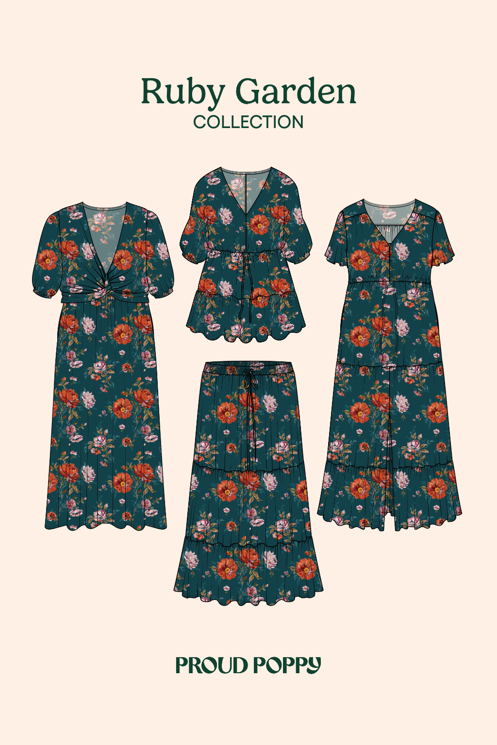 Lucinda Maxi Dress in Ruby Garden