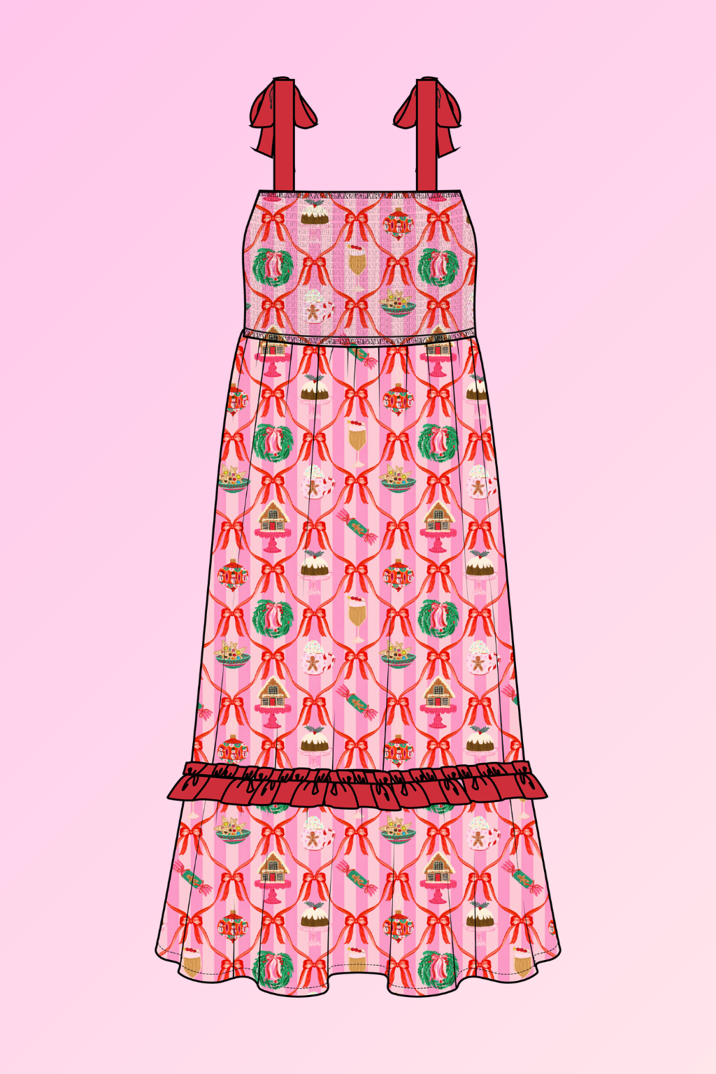 Sherrie Maxi Dress in Festive Vibes
