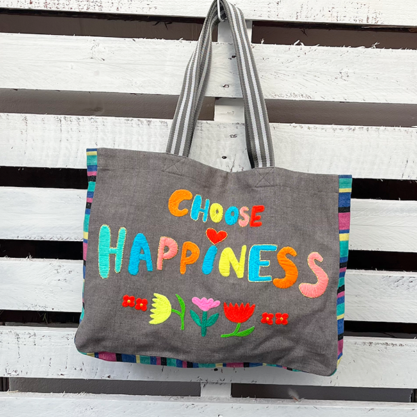 Choose Happiness Woven Tote Bag