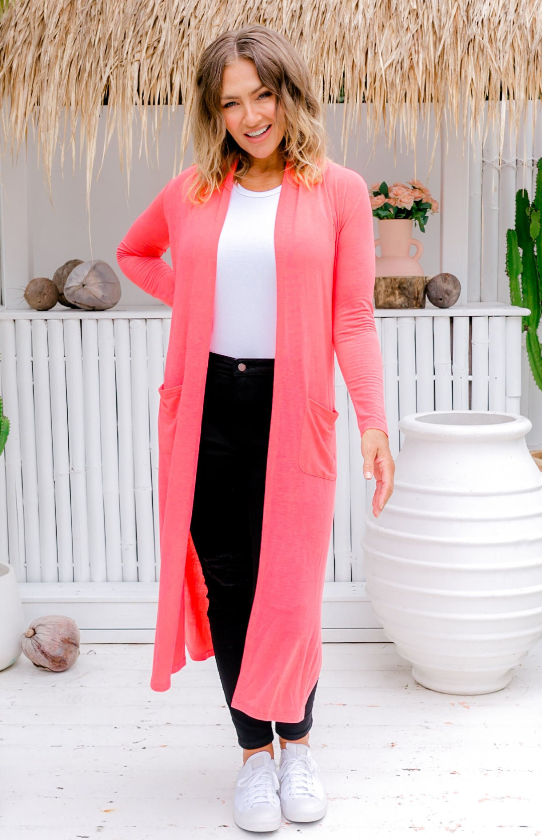 Peach coloured cardigan discount