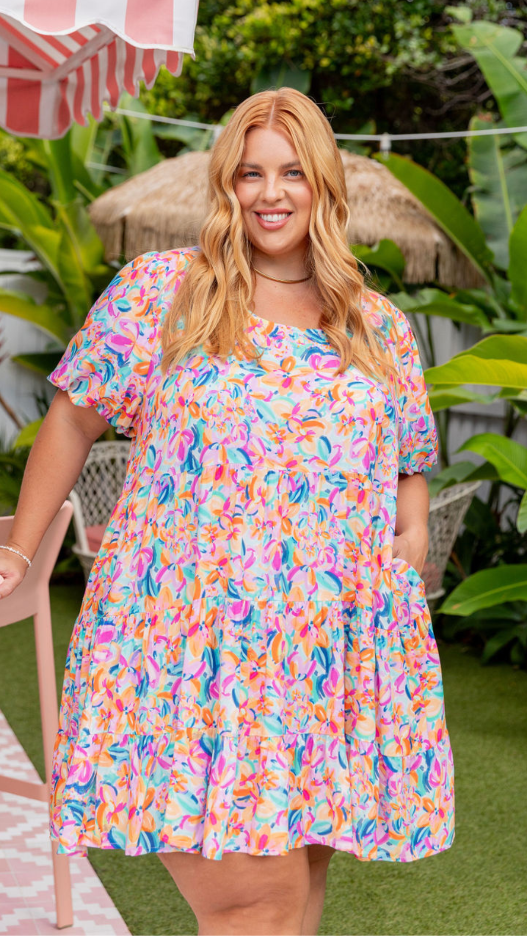 Greta Party Dress in Carnival Floral