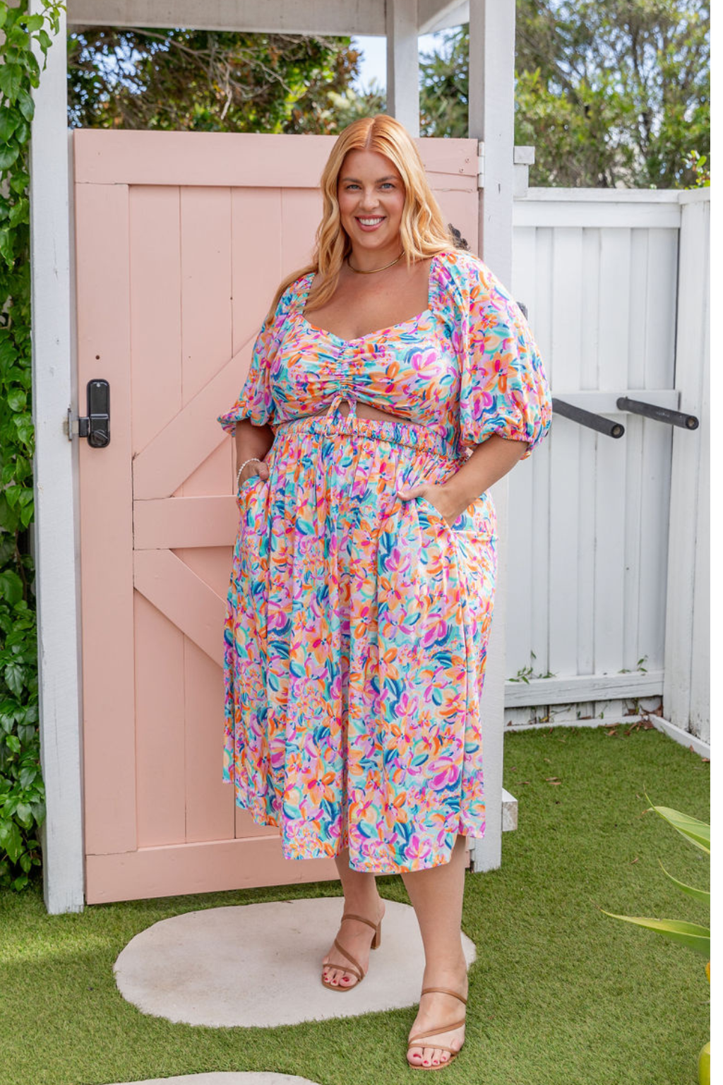Pippa Cut Out Dress in Carnival Floral