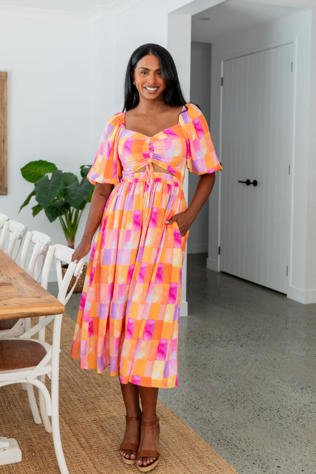 Pippa Cut out Dress in Illusion