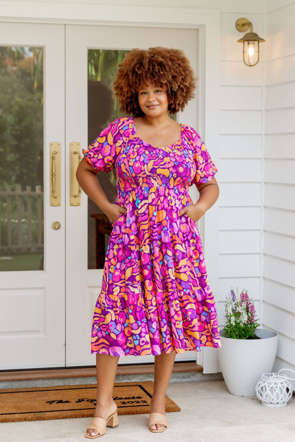 Peri Midi Dress in Ruby by Kasey Rainbow