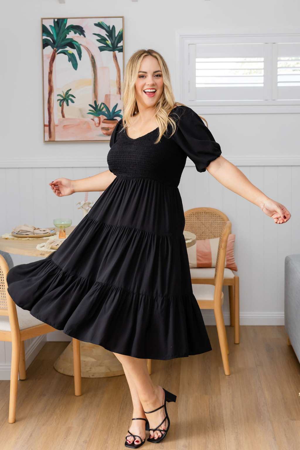 Peri Midi Dress in Black