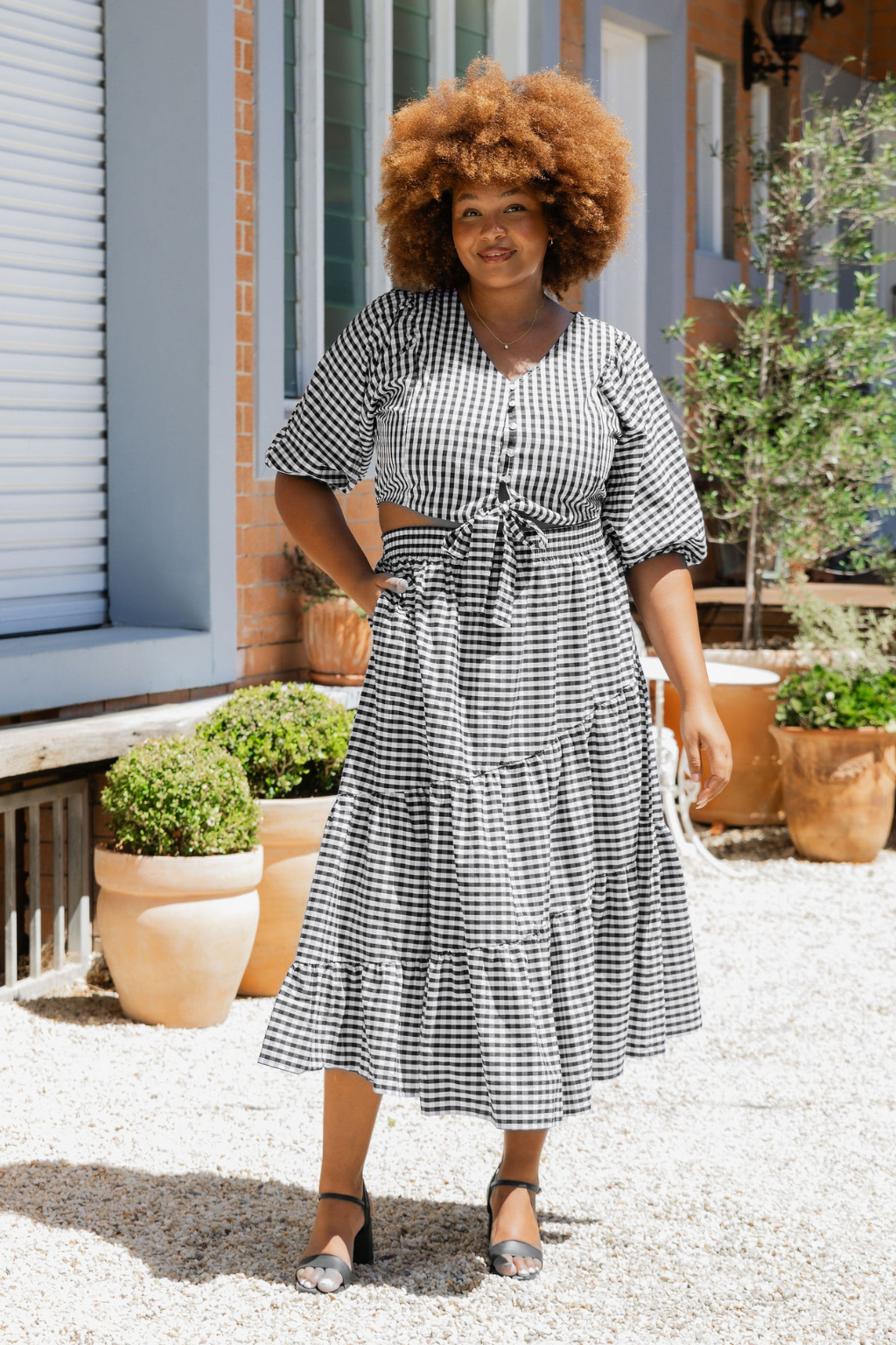Betty Skirt in Black & White Gingham