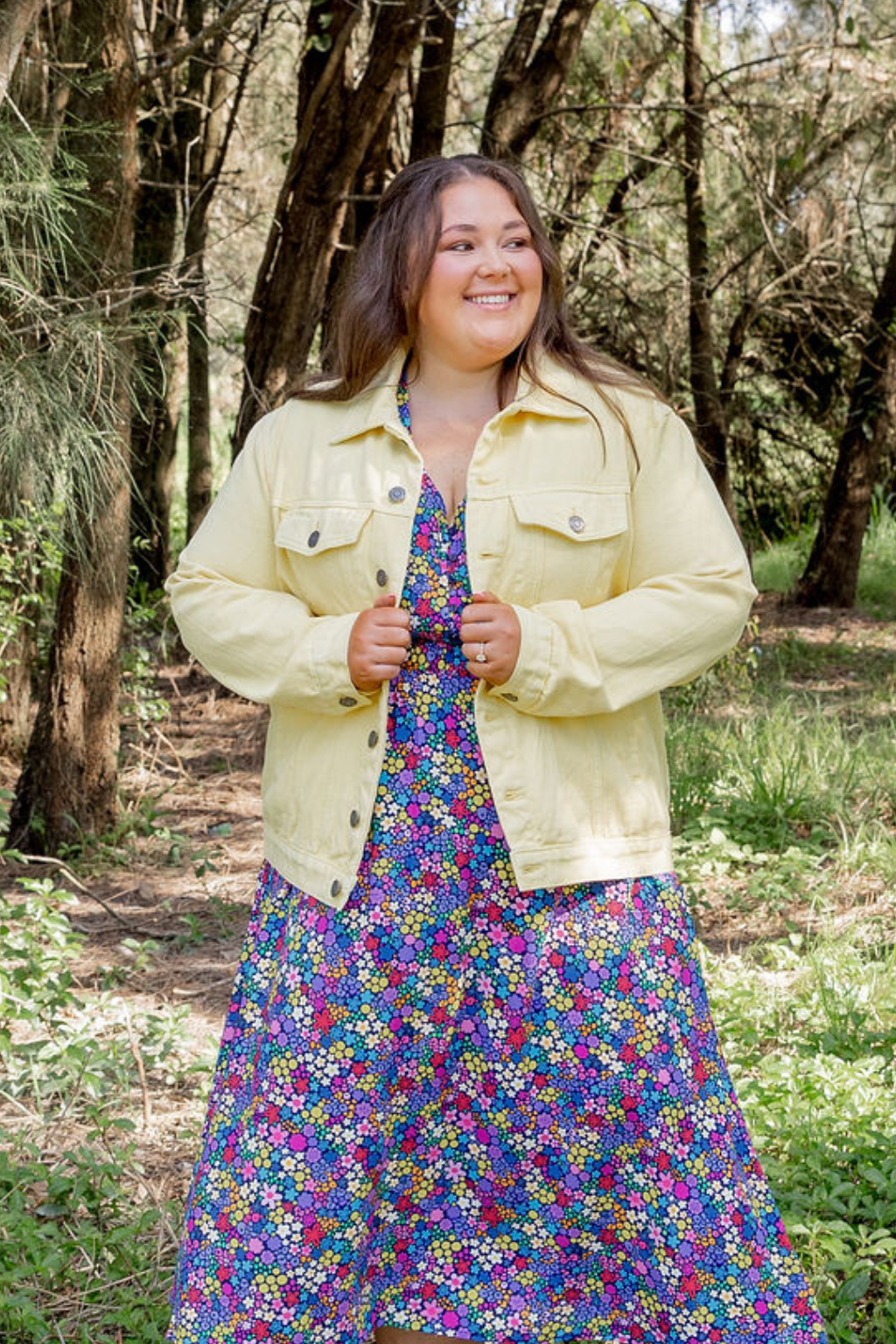 Hayden Boyfriend Denim Jacket in Butter Yellow