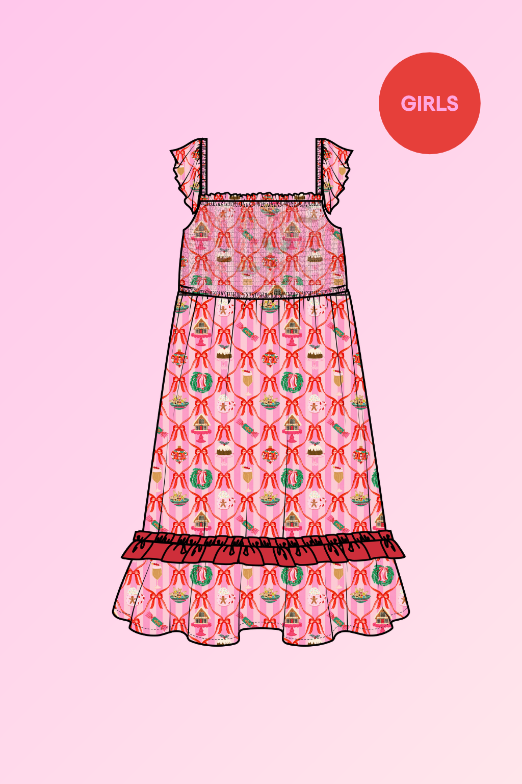 Zoey Girls Dress in Festive Vibes