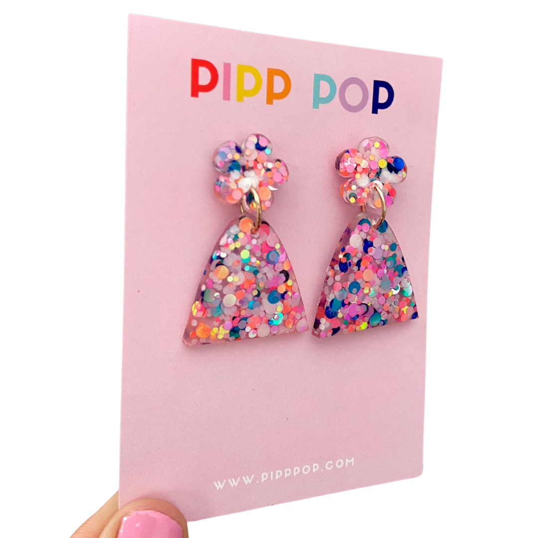 Evie Glitter Confetti Dangle Earrings