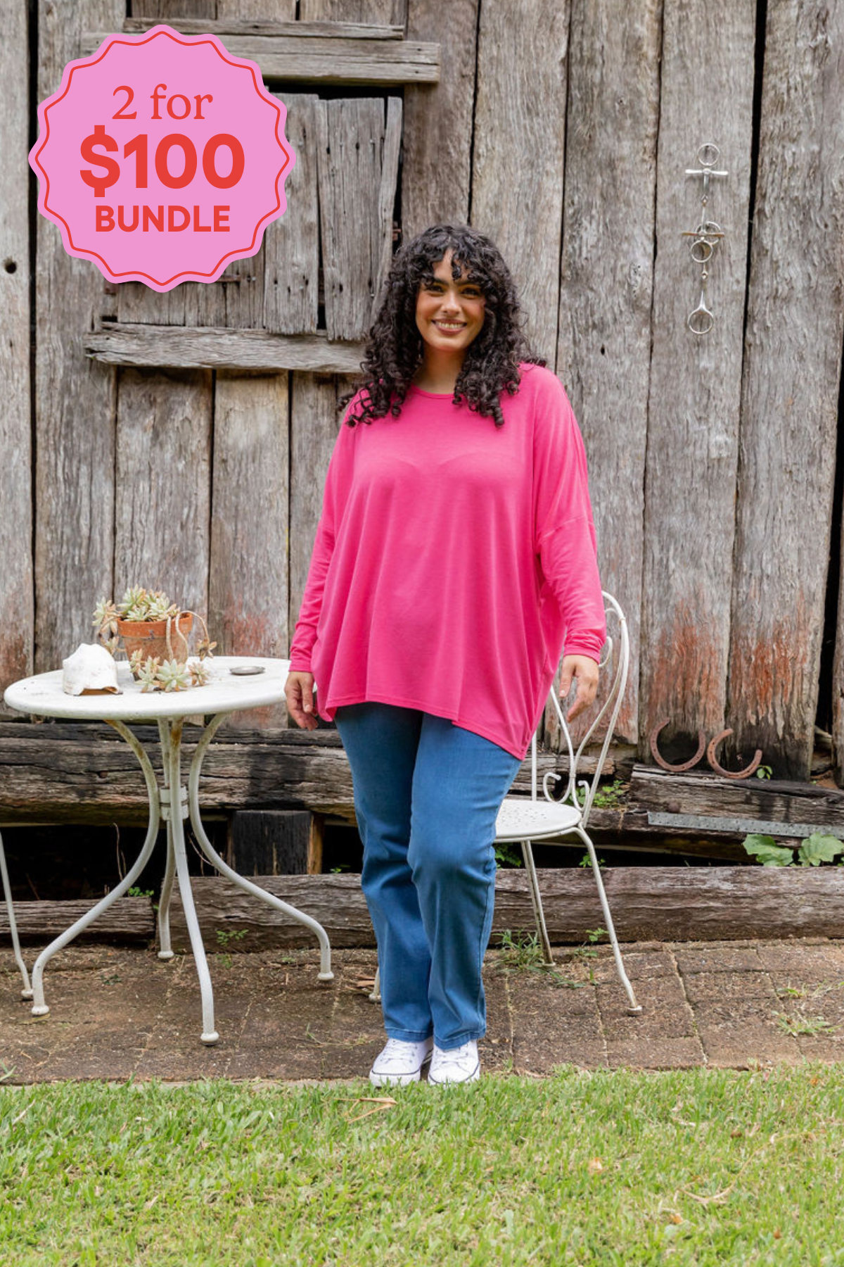 Harlow Knit Top in Barbie