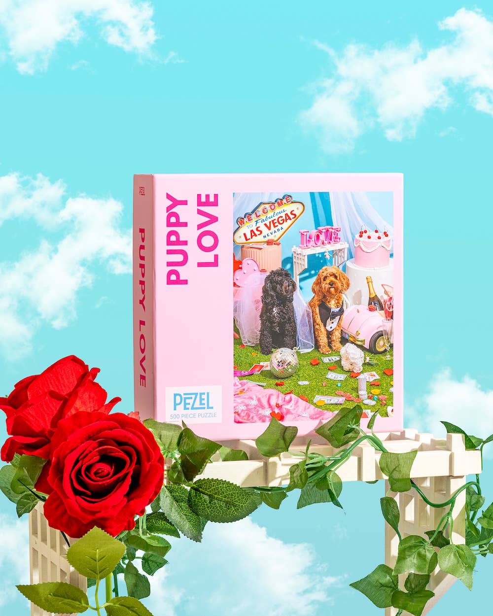 Puppy Love 500 Piece Jigsaw Puzzle Game w/ Canvas Bag
