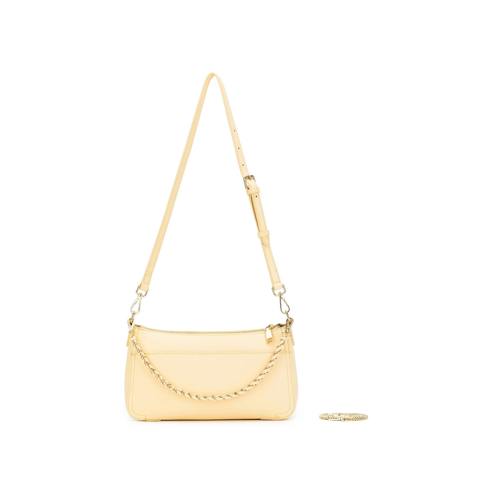 Eloise Yellow Chiffon Crossbody Bag by Black Caviar