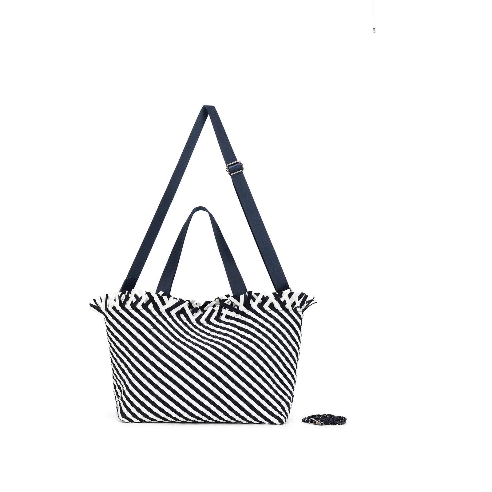 Bahama Navy Large 2 Piece Woven Tote Bag by Black Caviar