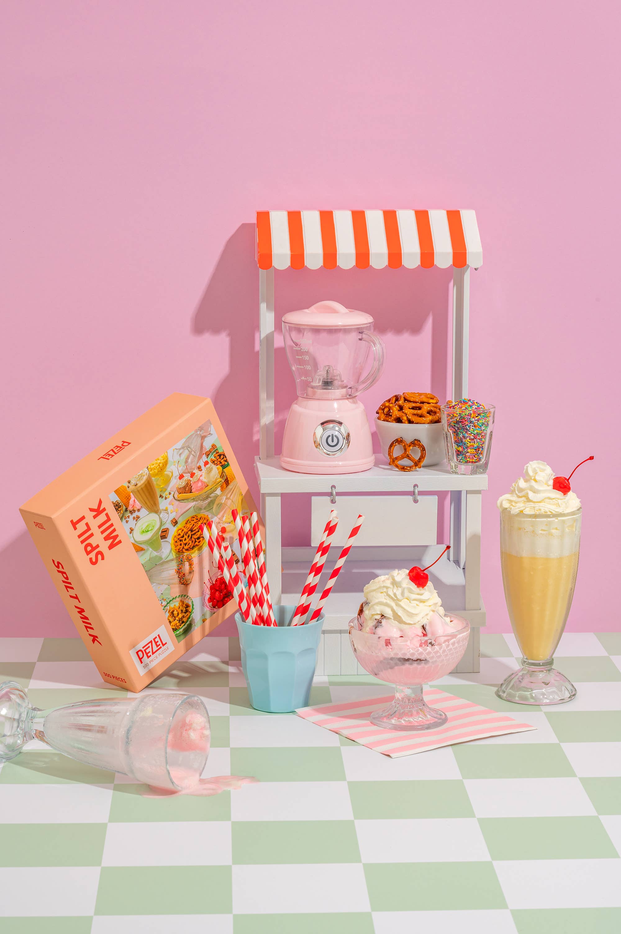 Spilt Milk | 500 Piece Jigsaw Puzzle Game w/ Canvas Bag