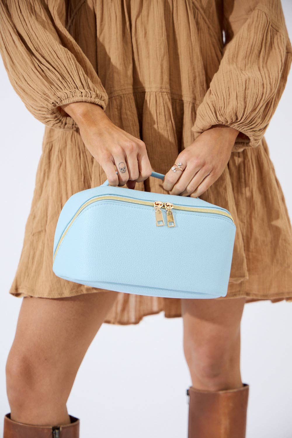 Cosmetic Beauty Bag - Set Of 3 - Light Blue