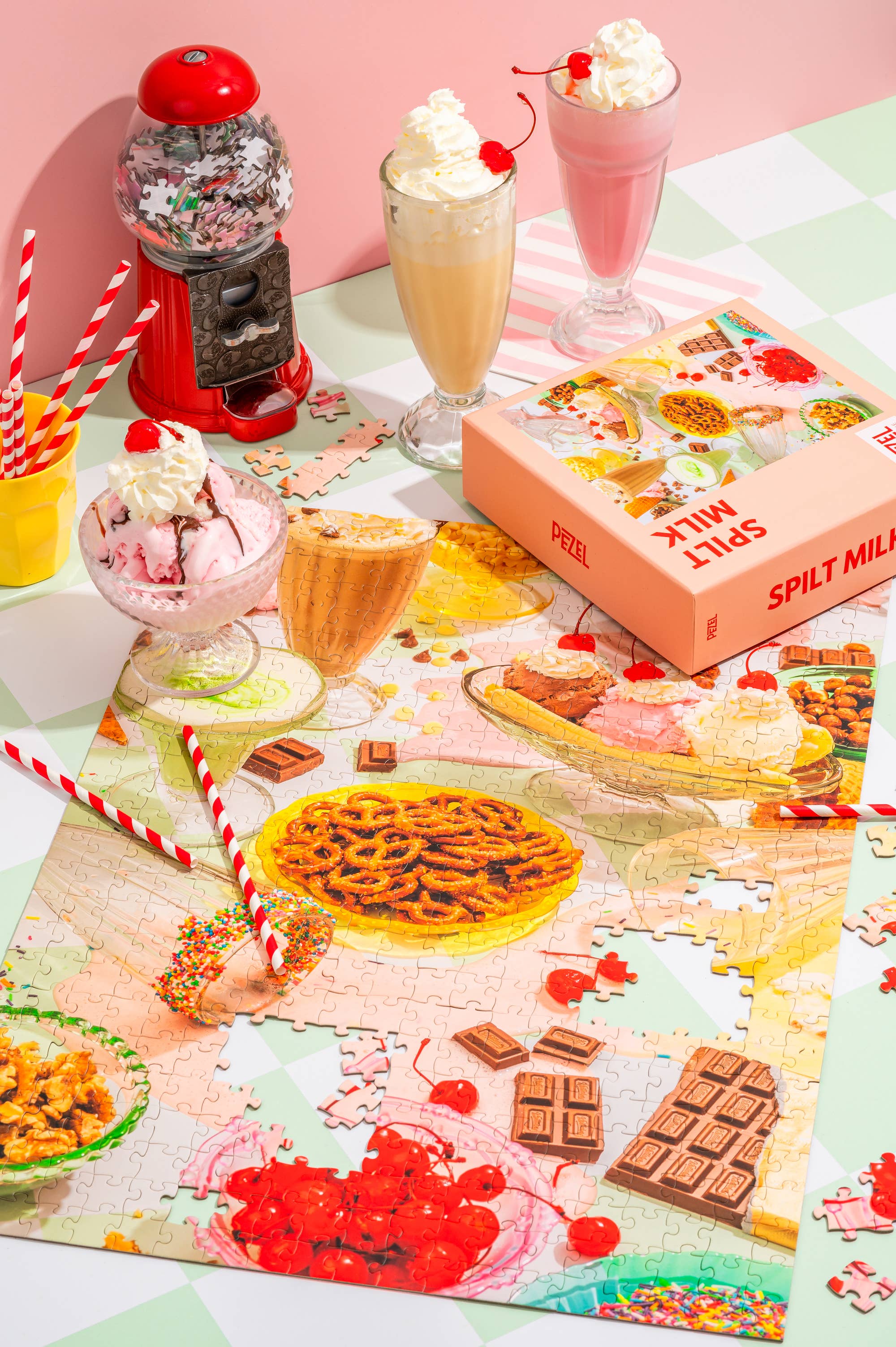 Spilt Milk | 500 Piece Jigsaw Puzzle Game w/ Canvas Bag