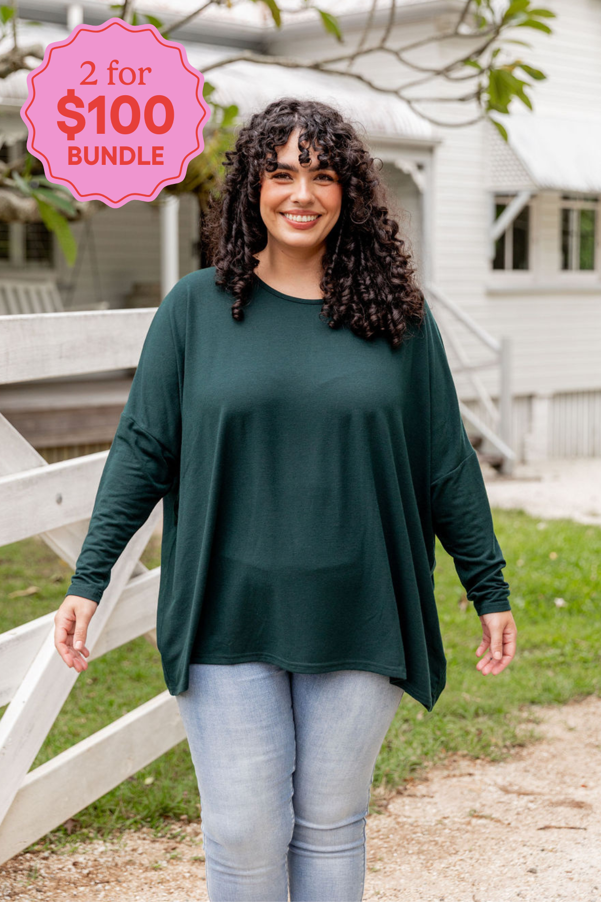 Harlow Knit Top in Forest Green
