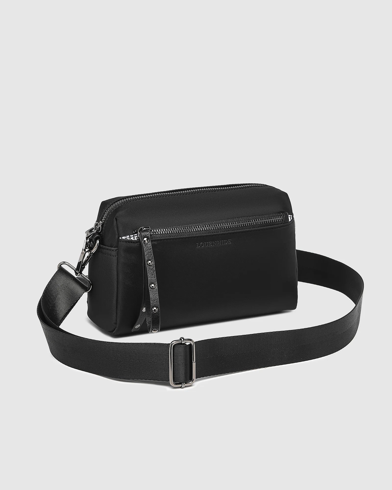 Rowie Nylon Crossbody Bag - Black by Louenhide