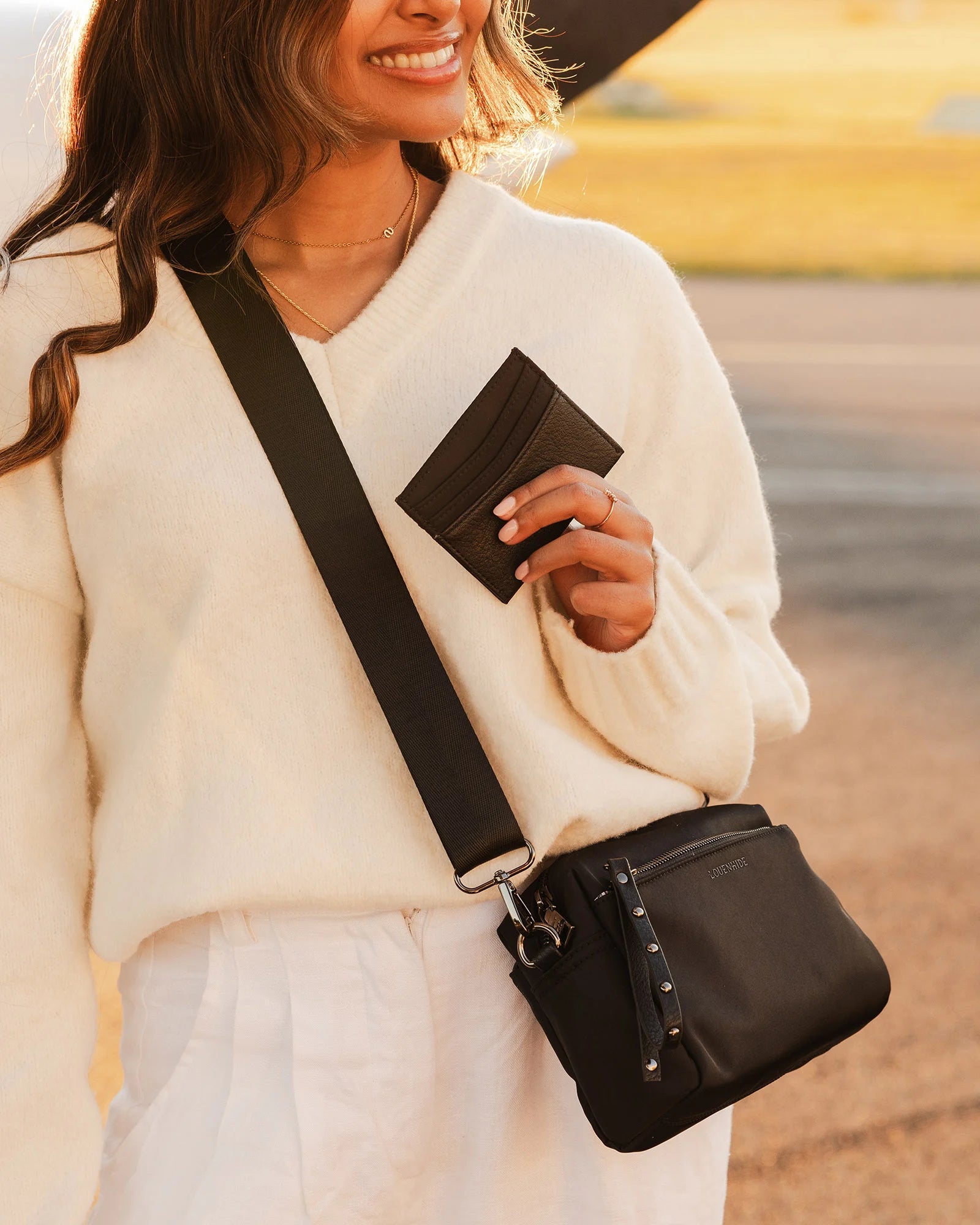 Rowie Nylon Crossbody Bag - Black by Louenhide