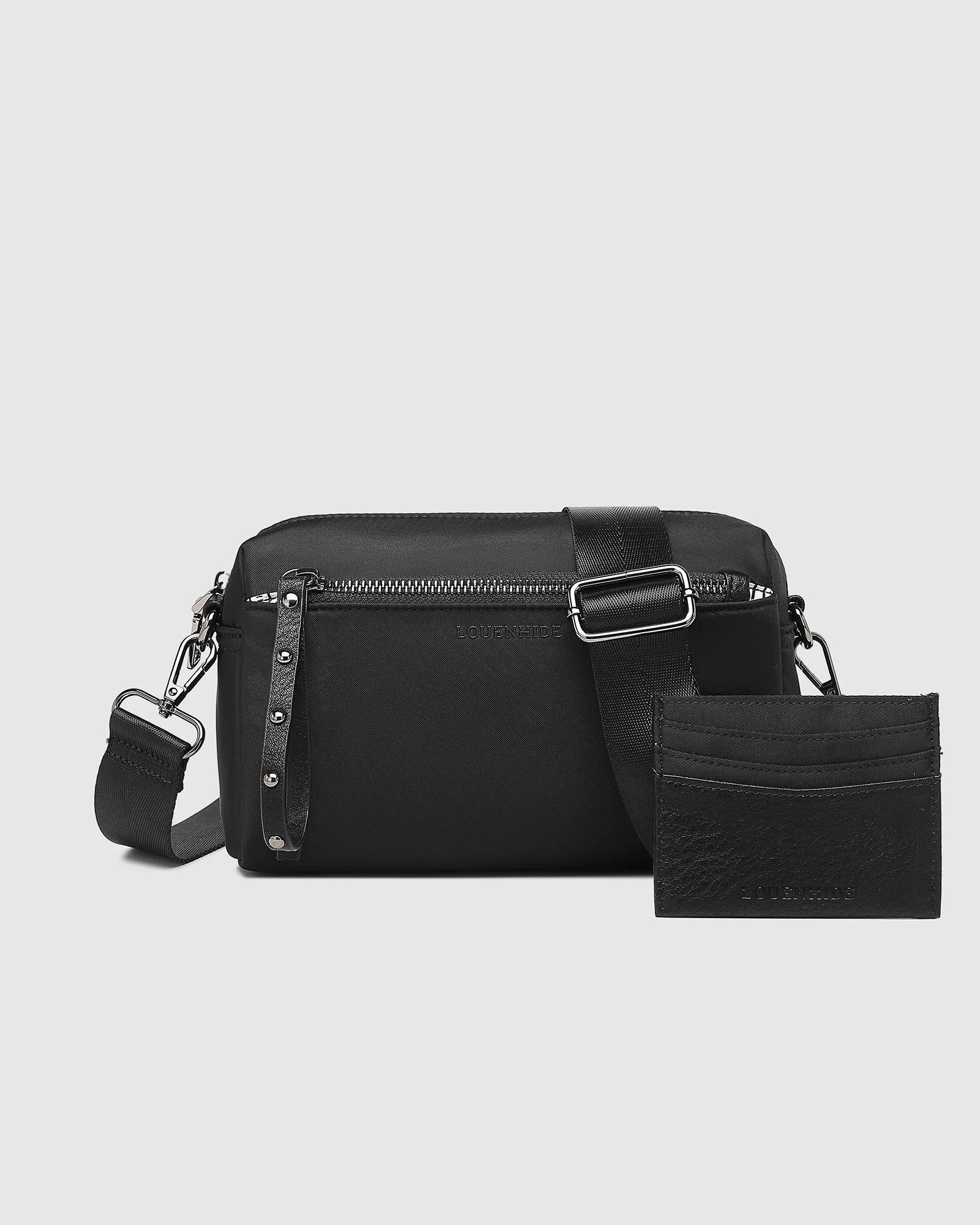 Rowie Nylon Crossbody Bag - Black by Louenhide