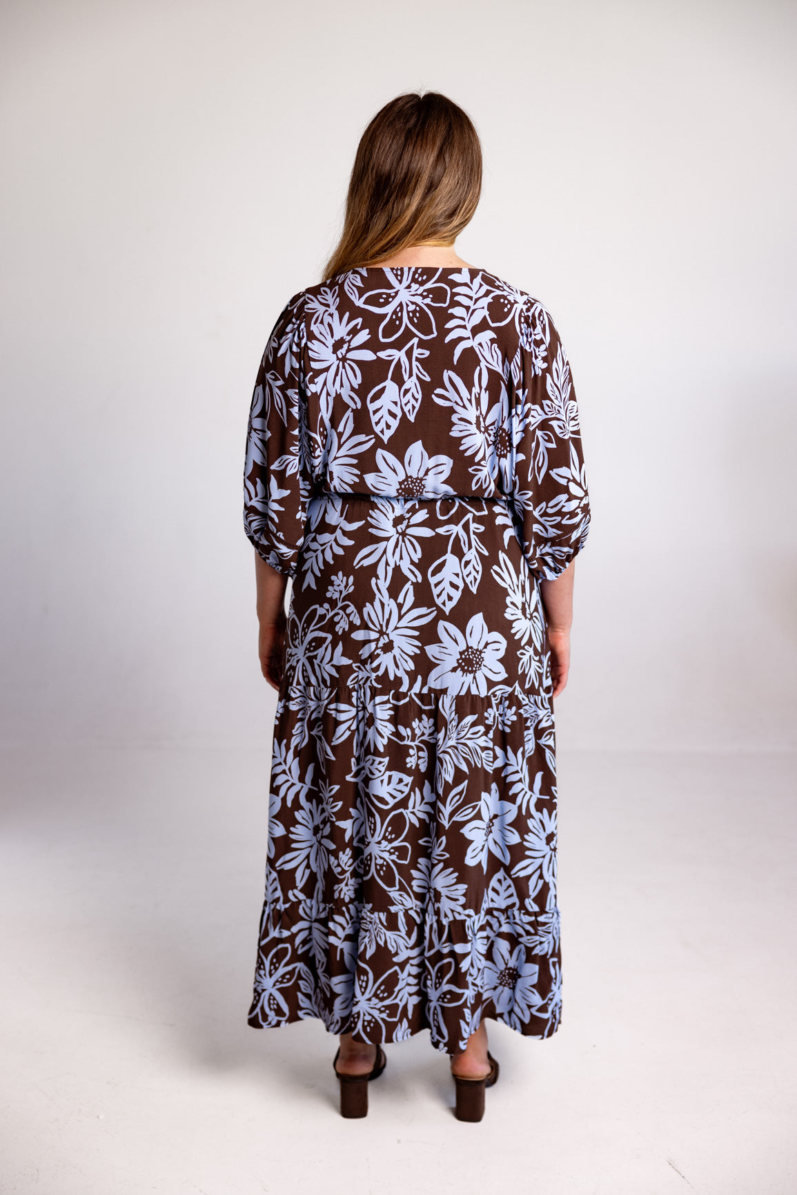Addison Maxi Dress in Blue Lani Chocolate