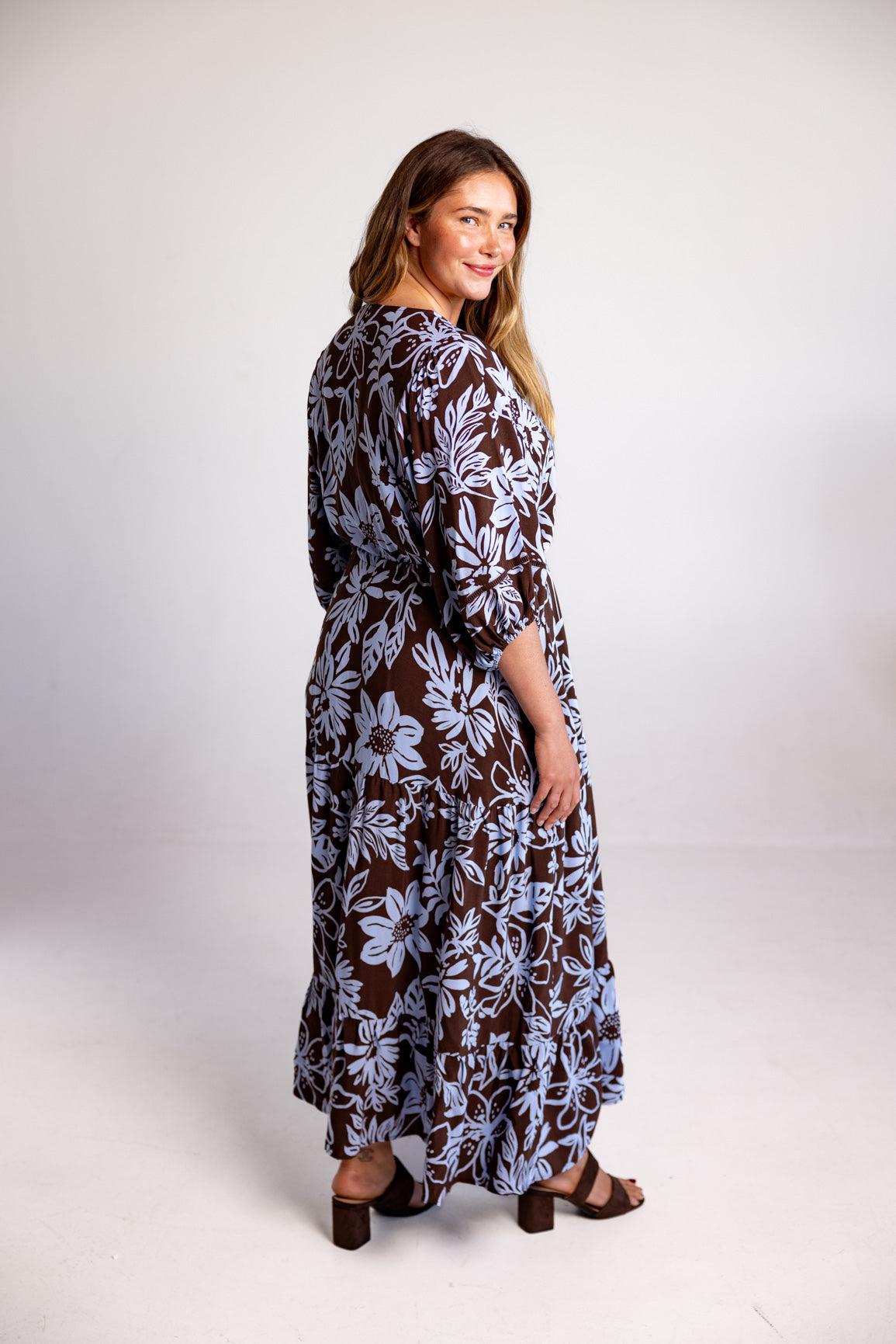 Addison Maxi Dress in Blue Lani Chocolate