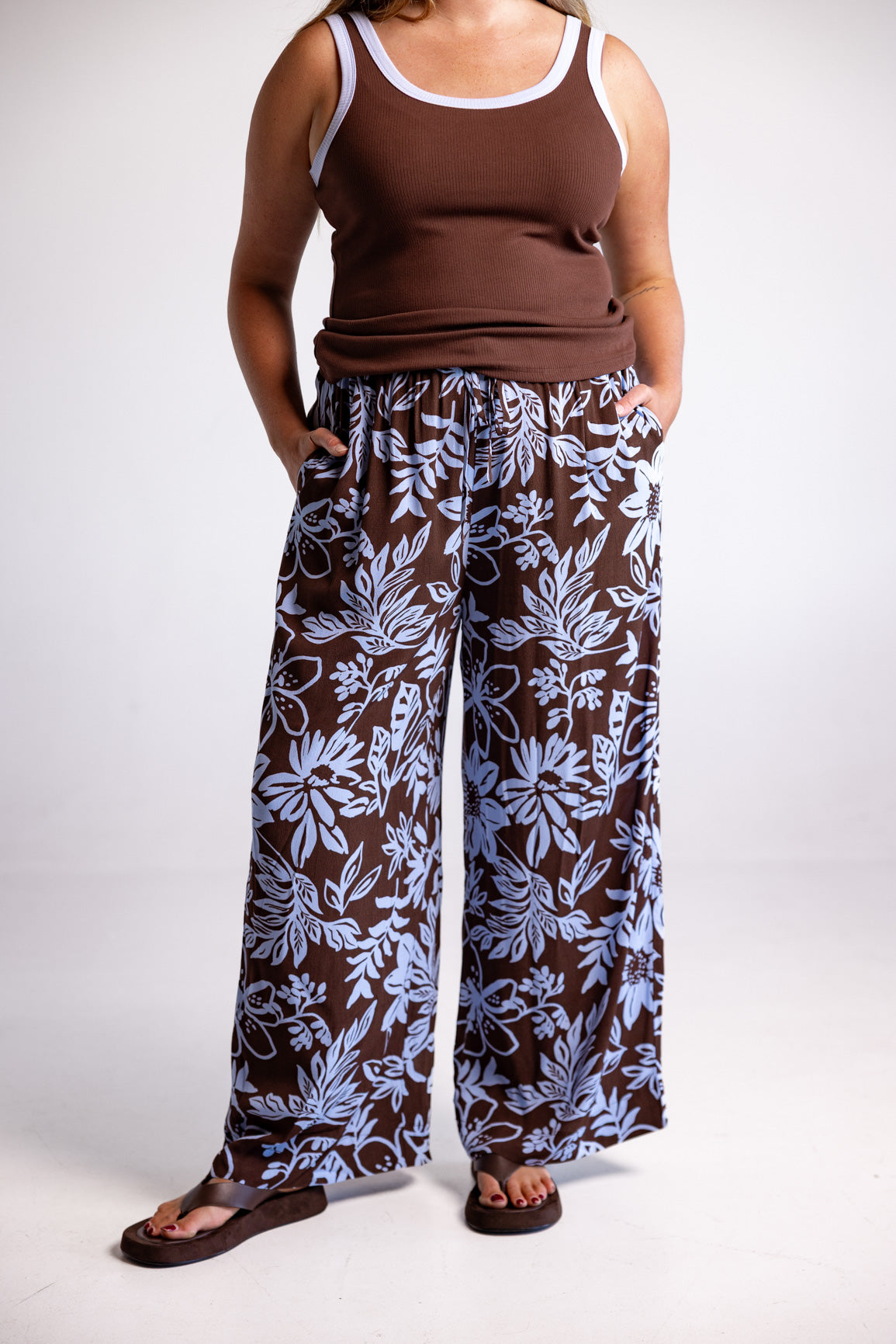 Gina Pants in in Blue Lani Chocolate