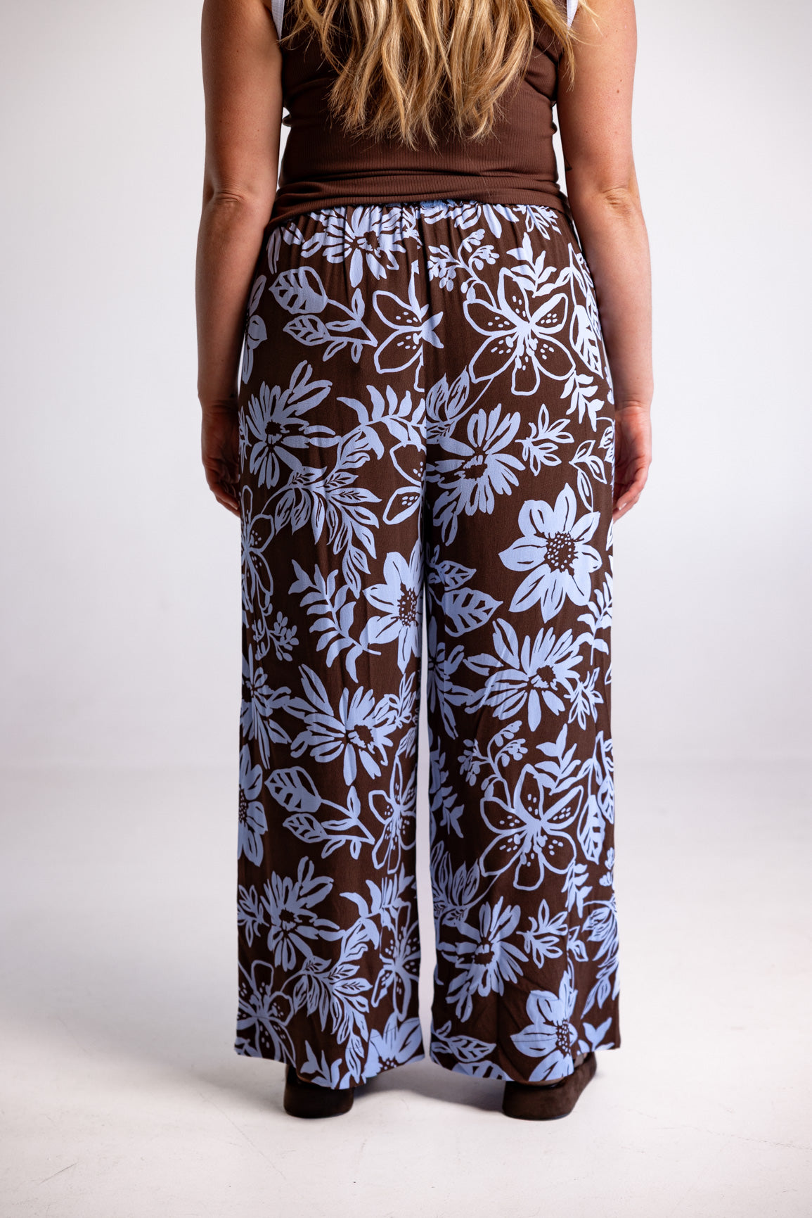 Gina Pants in in Blue Lani Chocolate