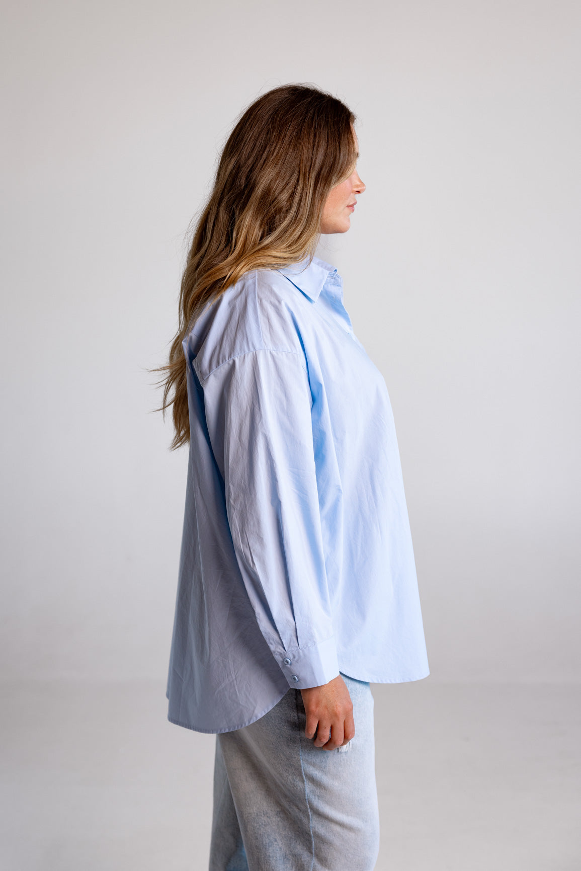 Lula Oversized Shirt in Baby Blue