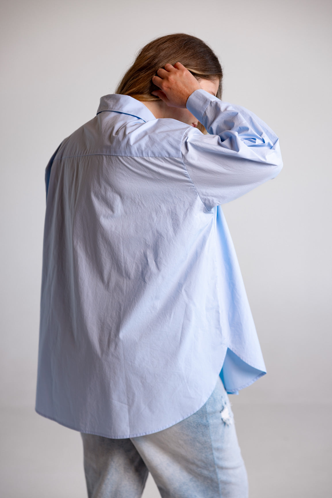 Lula Oversized Shirt in Baby Blue