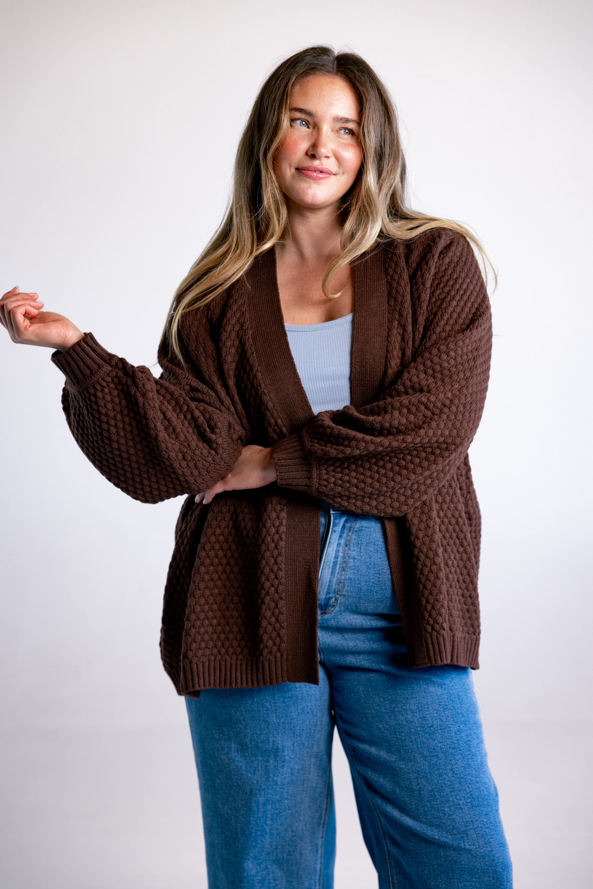 Marbelle Knit Cardigan in Chocolate