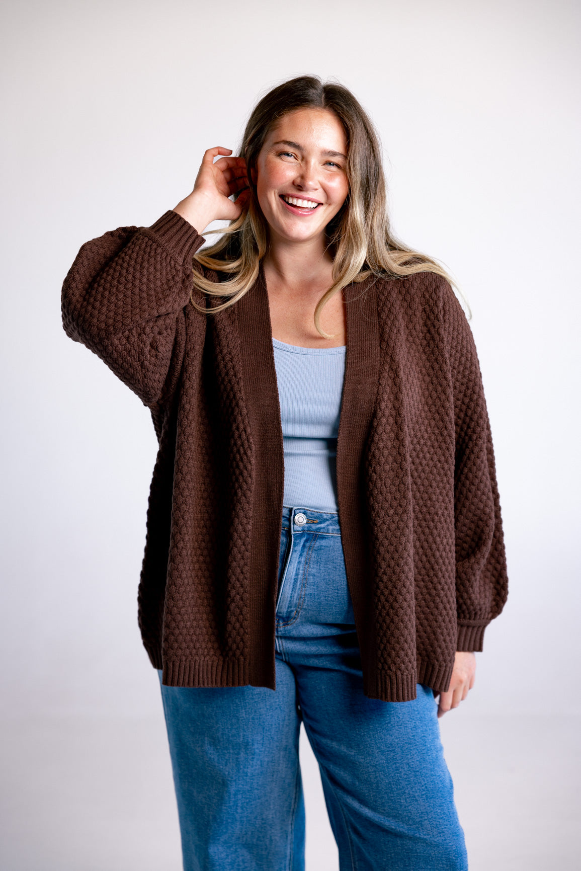Marbelle Knit Cardigan in Chocolate