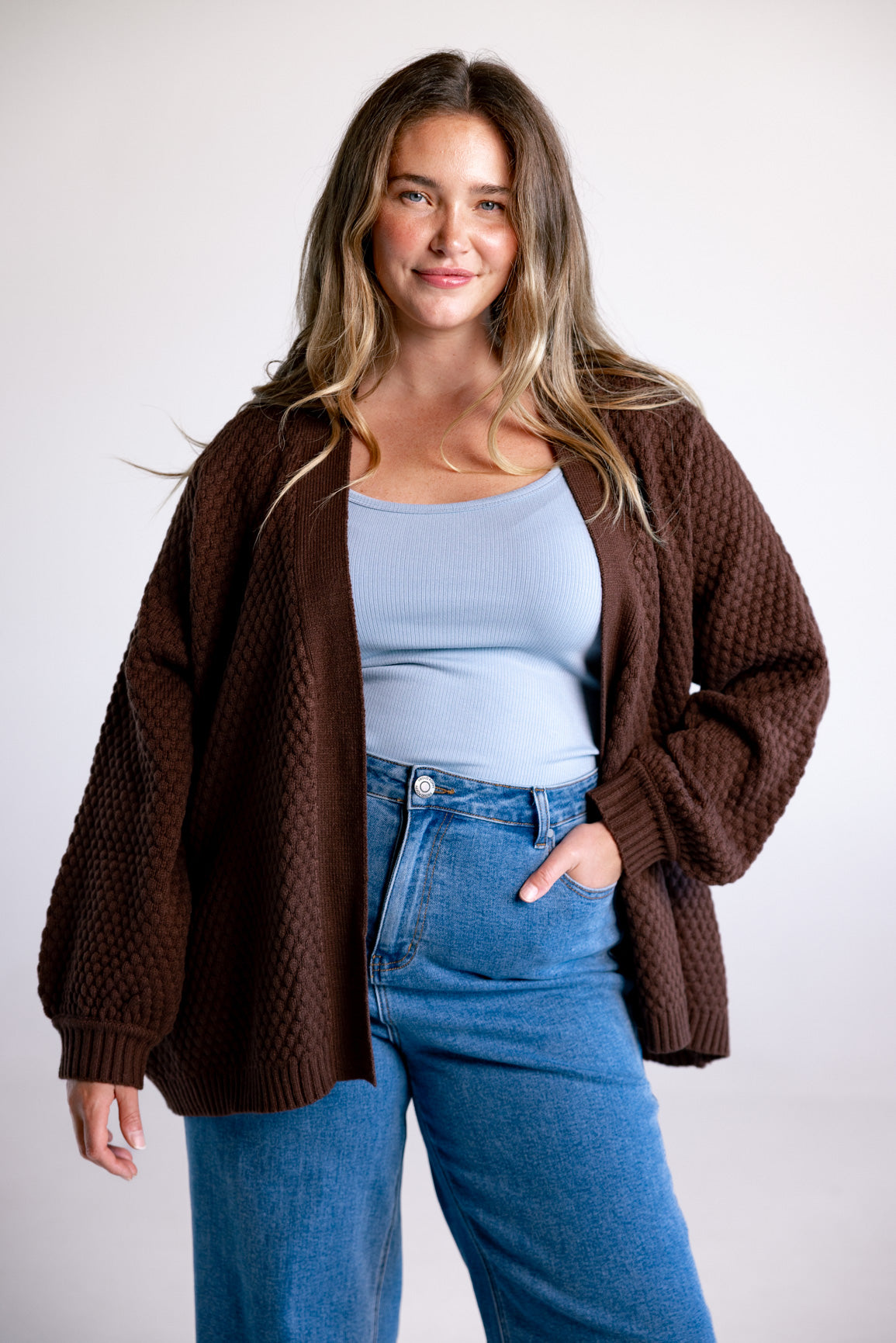 Marbelle Knit Cardigan in Chocolate