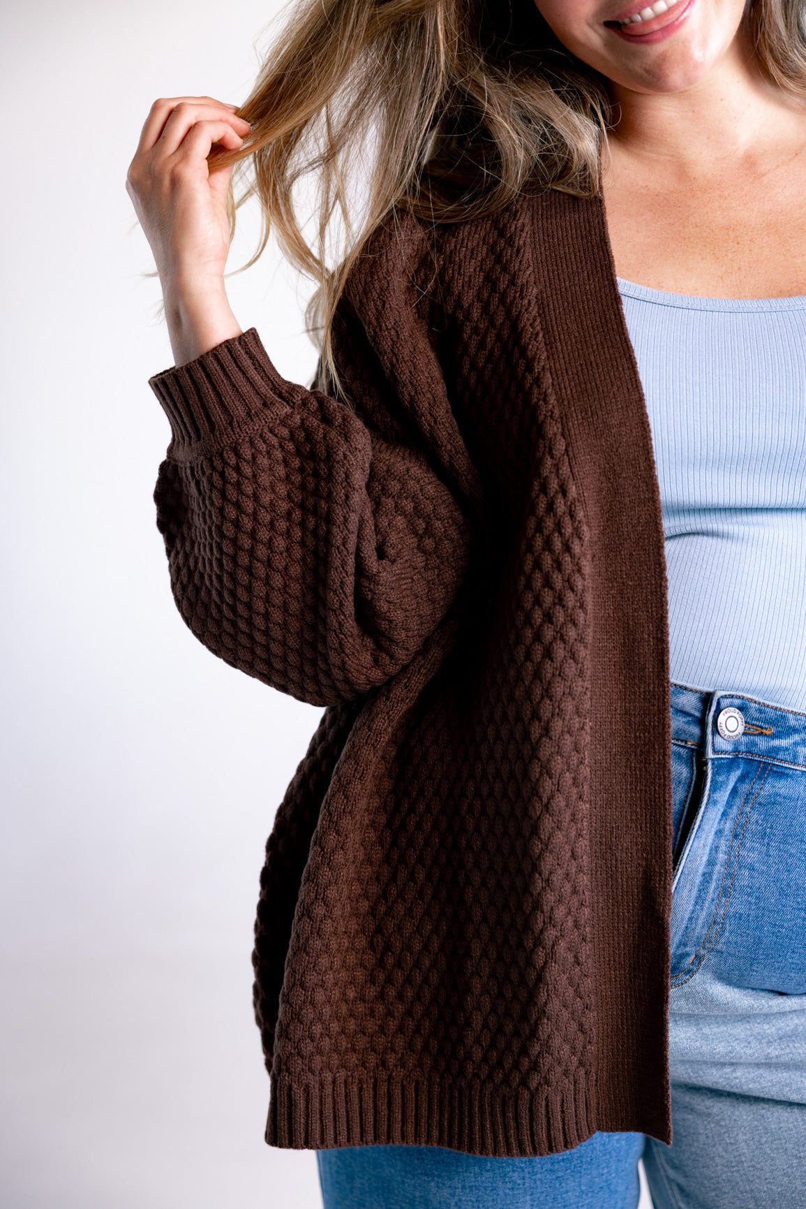 Marbelle Knit Cardigan in Chocolate