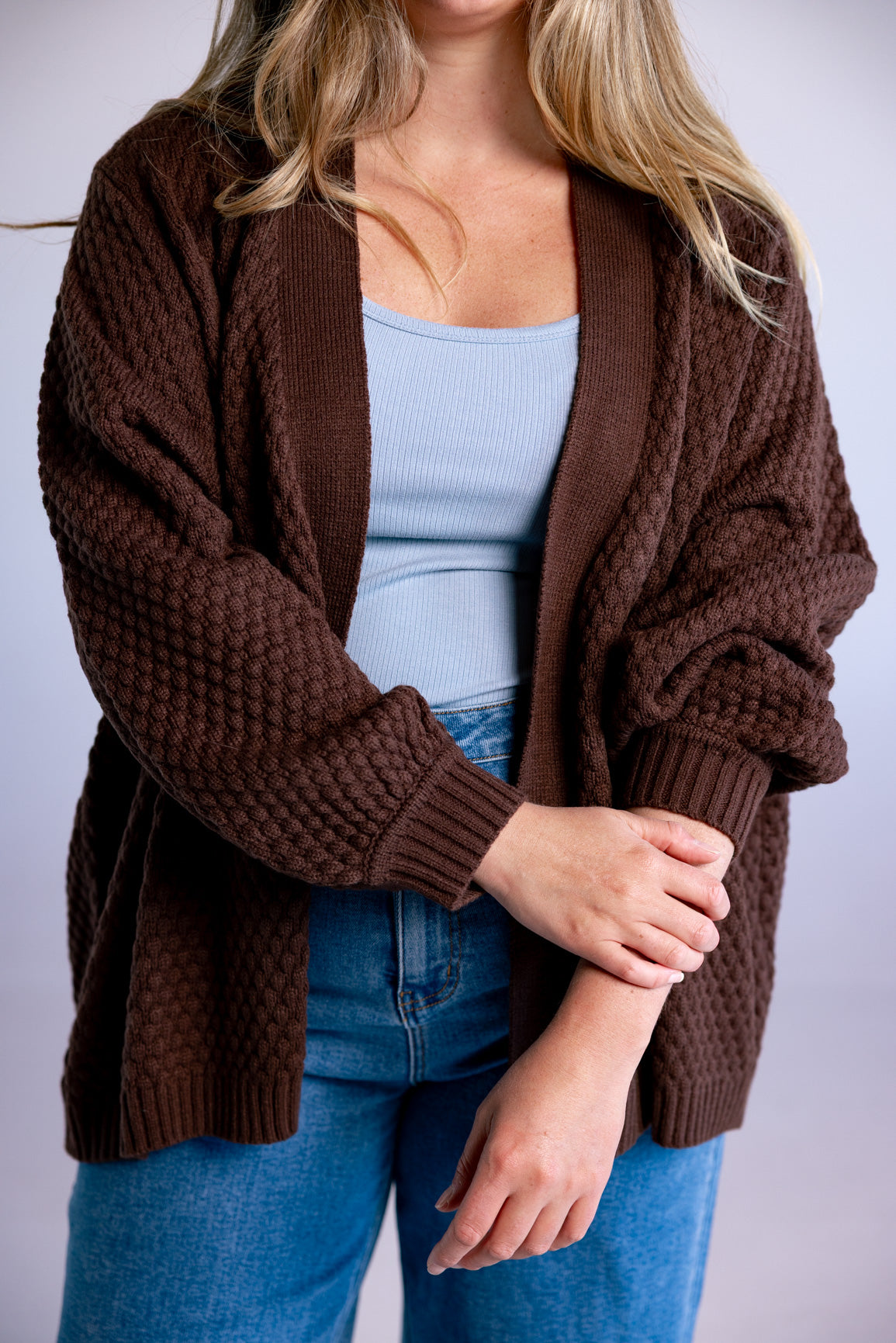 Marbelle Knit Cardigan in Chocolate