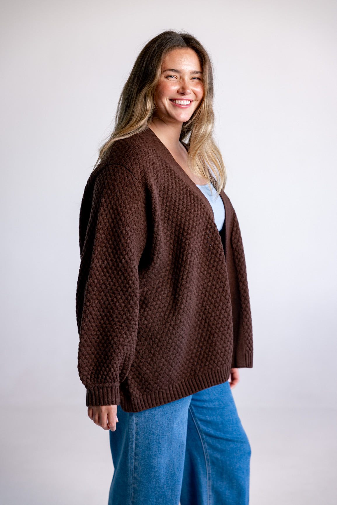 Marbelle Knit Cardigan in Chocolate