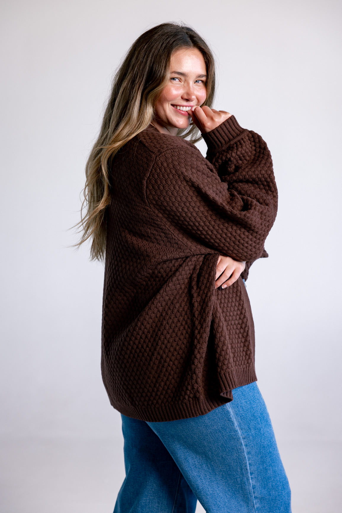Marbelle Knit Cardigan in Chocolate