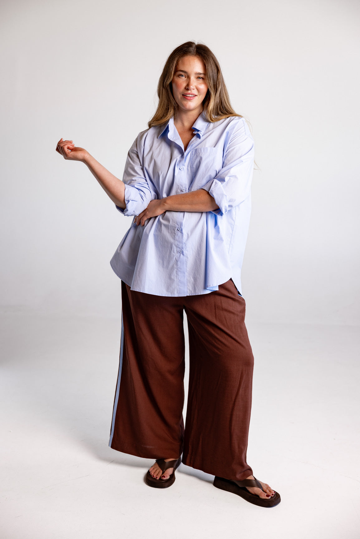 Lula Oversized Shirt in Baby Blue