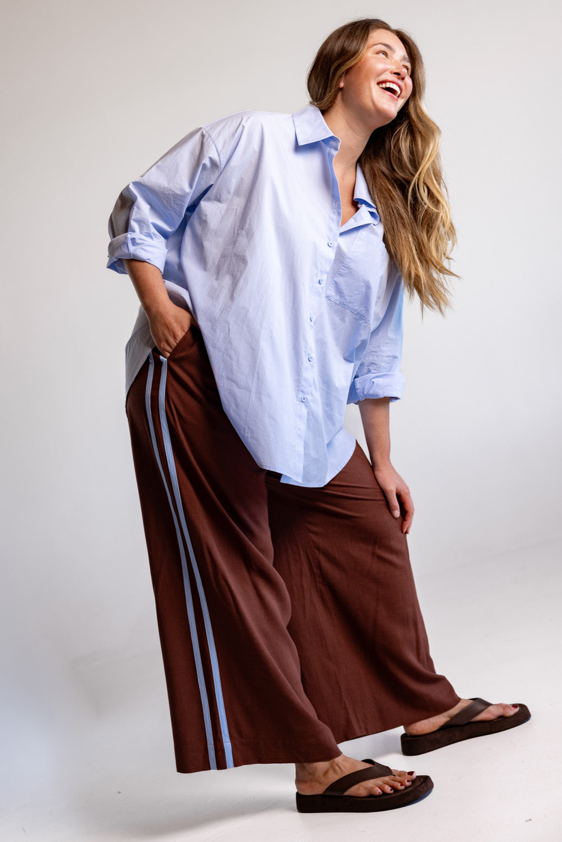 Lula Oversized Shirt in Baby Blue