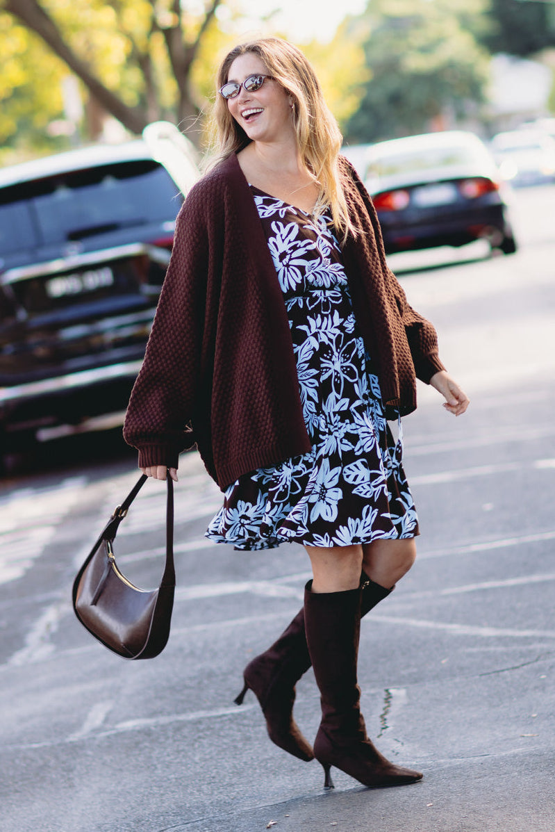 Marbelle Knit Cardigan in Chocolate